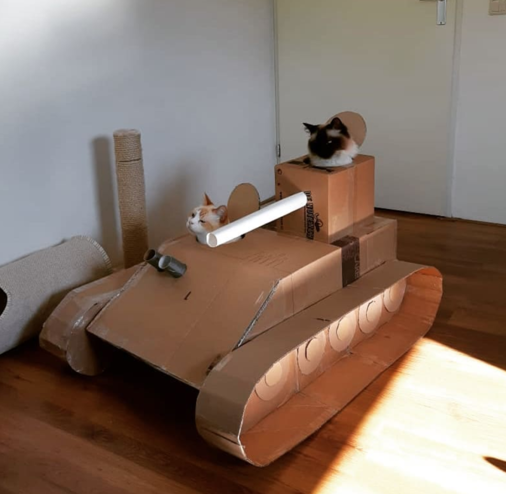 猫戦車 段ボールでの作り方や可愛い画像まとめ 海外でも話題 Mayutre