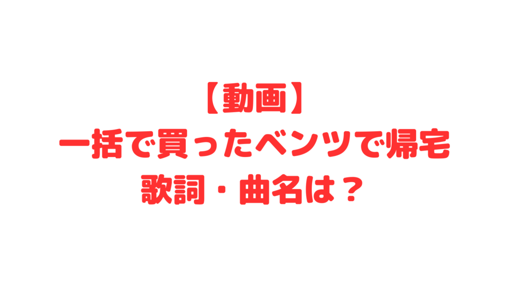 一括で買ったベンツで帰宅