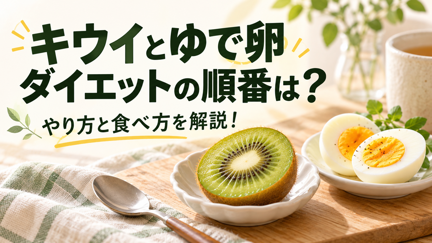 キウイとゆで卵ダイエットの順番・やり方と食べ方